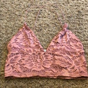 Purple lace crop top